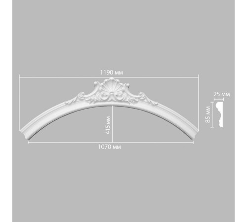 Радиус из полиуретана DECOMASTER 897174-151 1/4 круга Rнар 835 мм Rвн 750 мм 897174-151